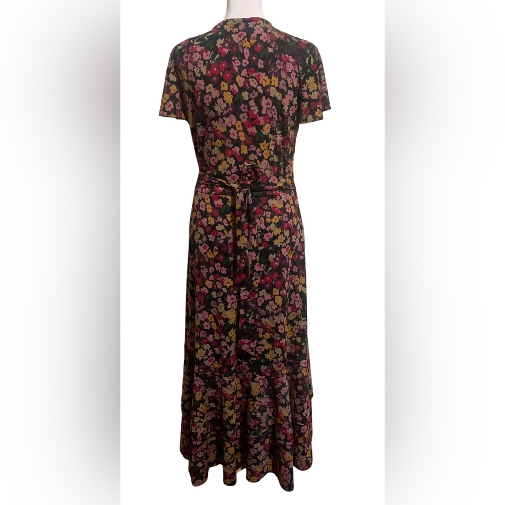 Lauren Ralph Lauren Black Label Women Multicolor Floral High Low Wrap Dress NWOT - Picture 5 of 16